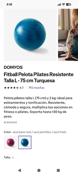 Pelota Pilates Decathlon Azul