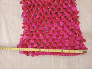 Borsa a rete fatta a mano con paillettes