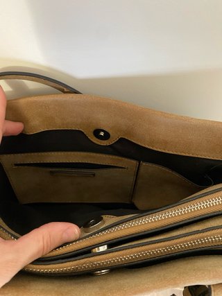 Bolso Parfois beige/marrón con asa y correa
