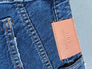 Falda pantalón vaquera Mango azul