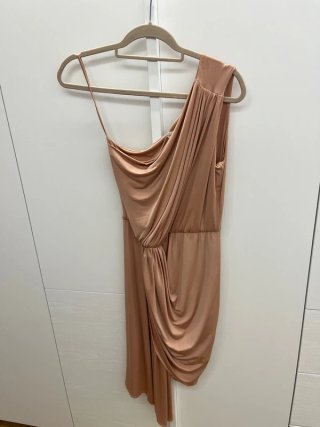 Vestido fiesta rosa nude talla L