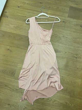 Vestido fiesta rosa nude talla L