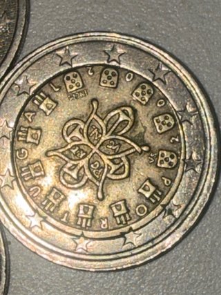 Monedas 2 Euros Portugal con Errores