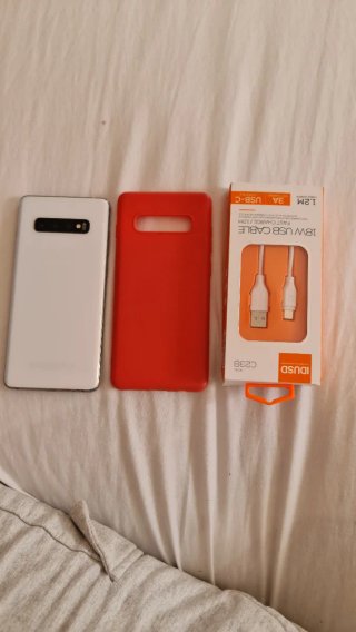 Samsung Galaxy S10 plus  128GB ram8 blanco + Funda