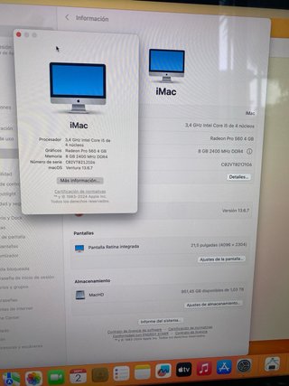 imac Ordenador sobremesa Apple + ratón y teclado