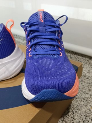 Zapatillas ASICS running azul y naranja
