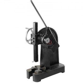 Prensa Arbor, Prensa Arbor de 3 Toneladas Tipo de Trinquete, Prensa Arbor de Palanca de Trinquete con Rueda de Mano, Altura Máxima de 12.2", Prensa de Perforación Manual de Hierro Fundido para Est...