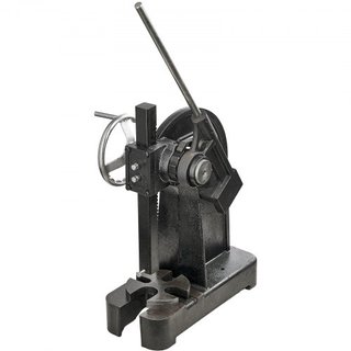 Prensa Arbor, Prensa Arbor de 3 Toneladas Tipo de Trinquete, Prensa Arbor de Palanca de Trinquete con Rueda de Mano, Altura Máxima de 12.2", Prensa de Perforación Manual de Hierro Fundido para Est...