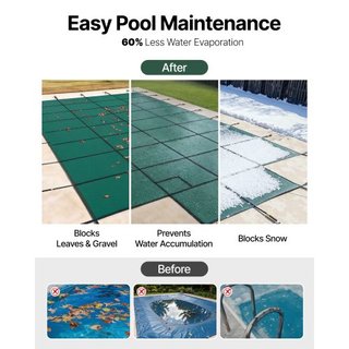 Cubierta de Seguridad para Piscina que se Ajusta a Piscinas Rectangulares Inground de 20x40 pies, Cubierta de Seguridad para Piscina con Escalón Central de 4x10 pies, Cubierta de Piscina Sólida de...