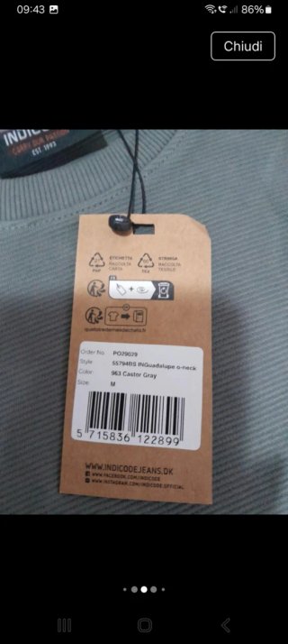 Maglia uomo verde taglia M nuova
