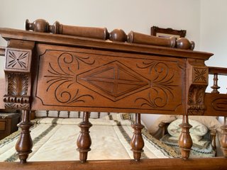 Espectacular cama antigua de madera tallada