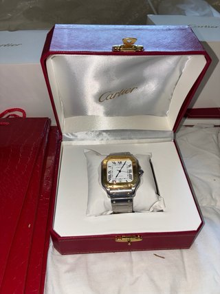 Reloj Cartier Santos Azul Plata