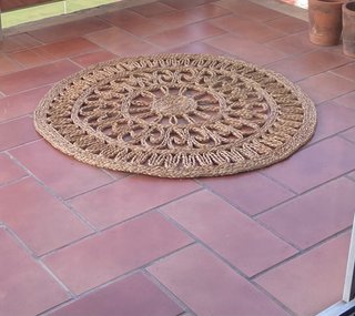 Alfombra redonda de sisal y yute