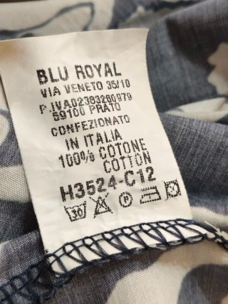 Tuta cotone fantasia blu e beige