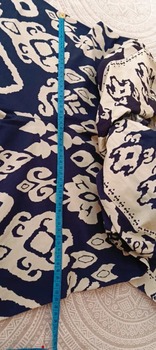 Tuta cotone fantasia blu e beige