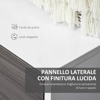 Mueble Armario Multiusos para Sala de Estar, Cocina, Oficina, 2 Cajones y 2 Armarios con Apertura a Presión, Gris
