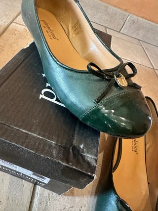Ballerine Prima Donna verdi con fibbia oro
