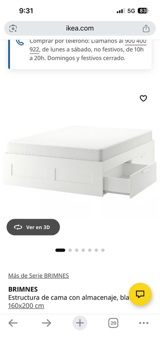 Estructura Cama Ikea con cajones