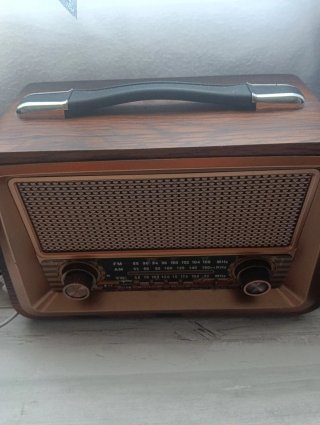 Radio Vintage Bluetooth Marrón/Dorado