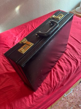 Maletín Vintage Cuero Negro Combinación