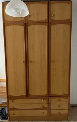 Armario de madera 3 puertas y 3 cajones habitación