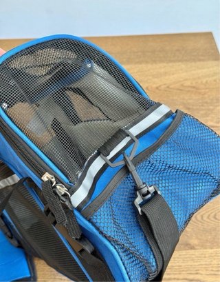 Transportín para mascotas azul y negro