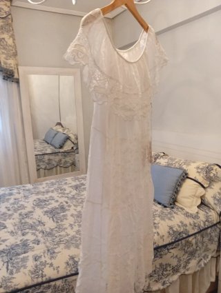 Vestido blanco estilo ibicenco talla única