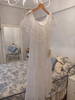 Vestido blanco estilo ibicenco talla única