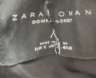 Abrigo Zara Negro con Cinturón Talla S
