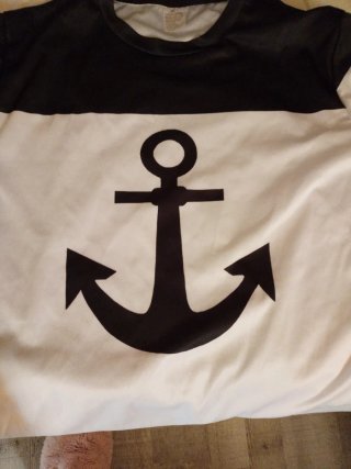 Camiseta Ancla Negra y Blanca Hombre