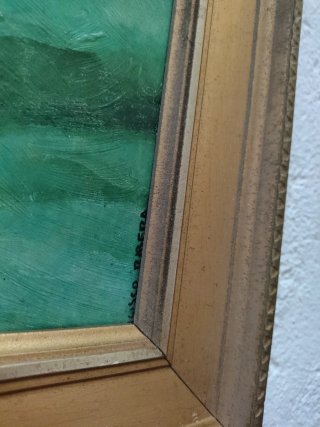 Cuadro antiguo mujer con jarrón