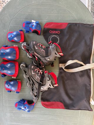 Patines en línea Decathlon T32-35 con protecciones