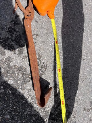 Cadena de chimenea o llar, hierro forjado a mano.