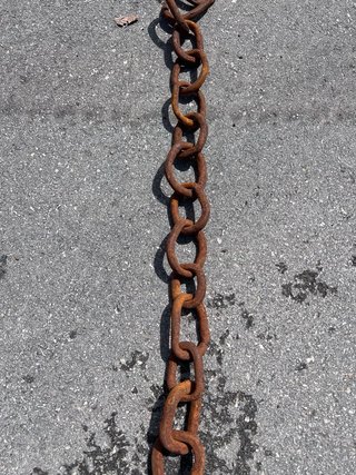 Cadena de chimenea o llar, hierro forjado a mano.