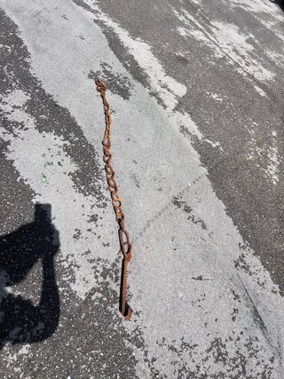 Cadena de chimenea o llar, hierro forjado a mano.