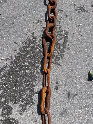 Cadena de chimenea o llar, hierro forjado a mano.