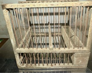 Gabbia Vintage Uccelli da Richiamo Legno