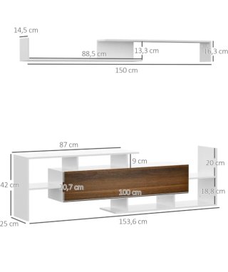 Mueble TV con estantería flotante
