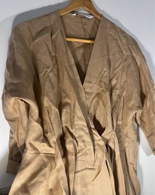 Cardigan Zara Lino Beige Talla Única