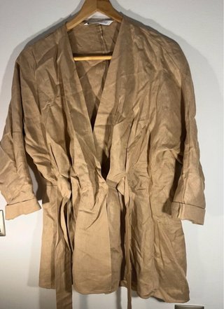 Cardigan Zara Lino Beige Talla Única