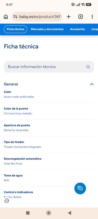Nevera Combi Balay 3KF6853MI/02