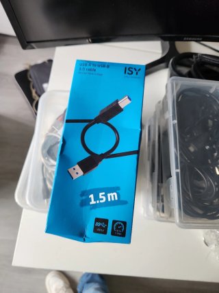 Cable ISY USB-A a USB-B 3.0 1.5m