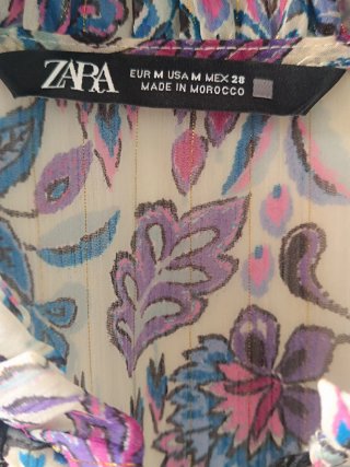 Vestido largo estampado Zara