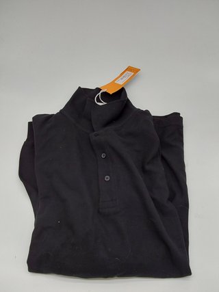 Portwest Polo De Manga Larga Genoa, Tamaño: XXL, Color: Negro, B212BKRXXL