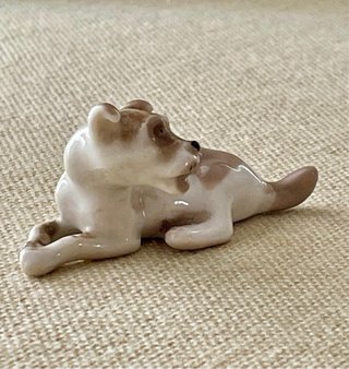 Lotto 4 miniature porcellana cani gatti vintage