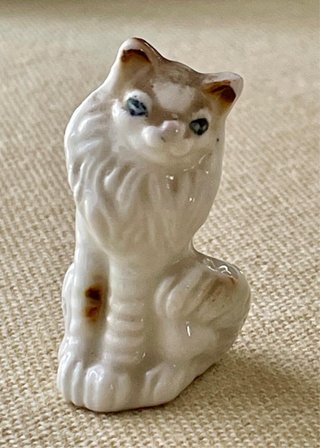 Lotto 4 miniature porcellana cani gatti vintage