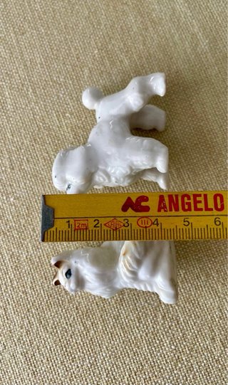 Lotto 4 miniature porcellana cani gatti vintage