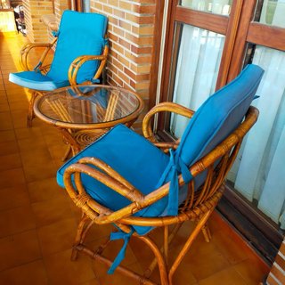 Conjunto mesa y sillas ratán exterior