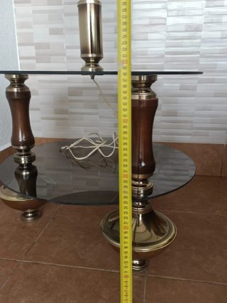 Lámpara de pie antigua madera y metal