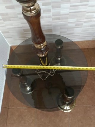 Lámpara de pie antigua madera y metal